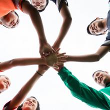 youth hands joining