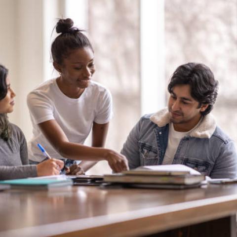 Youth working together planning a project