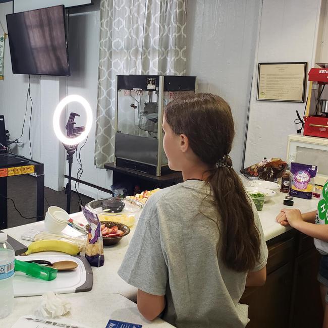 girls teaching zoom cooking class