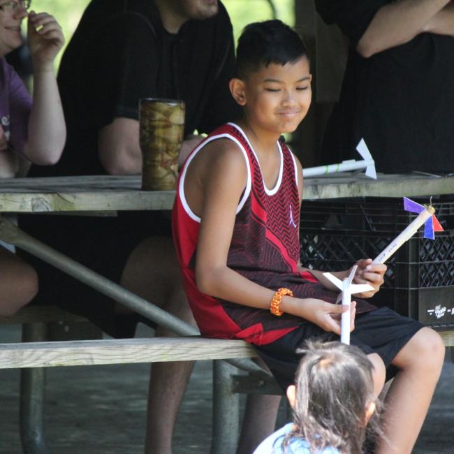 boy with stem project