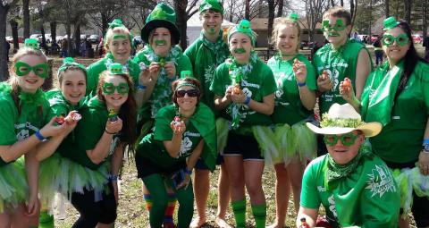 4-H club in festive green shamrock gear