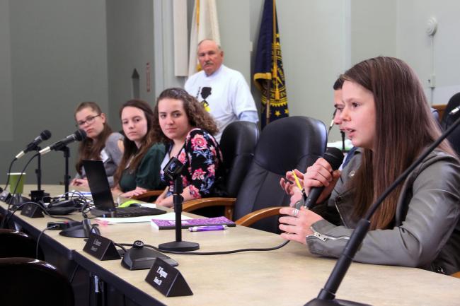 teens speaking at leadership event