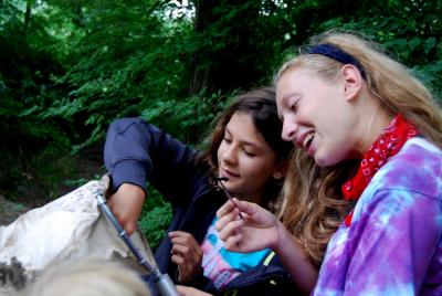 2 girls doing environmental science